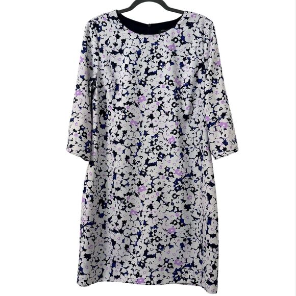 Banana Republic Floral Dress Size 10 Bell Sleeves Lined Career Office Modest - Picture 1 of 6